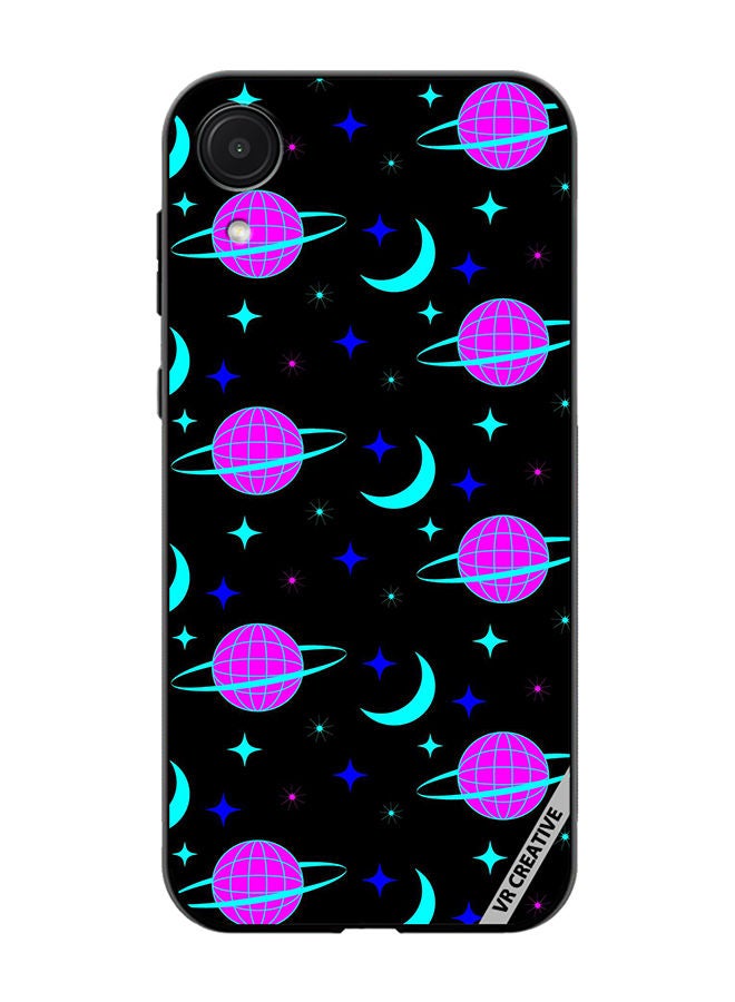 VR CREATIVE Protective Case Cover For Samsung Galaxy A03 Core Pattern On Black Design Multicolour - Image 1