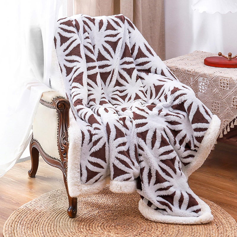 LOMAO Sherpa Fleece Blanket Fuzzy Soft Throw Blanket Dual Sided Blanket for Couch Sofa Bed Rose Brown 51x63