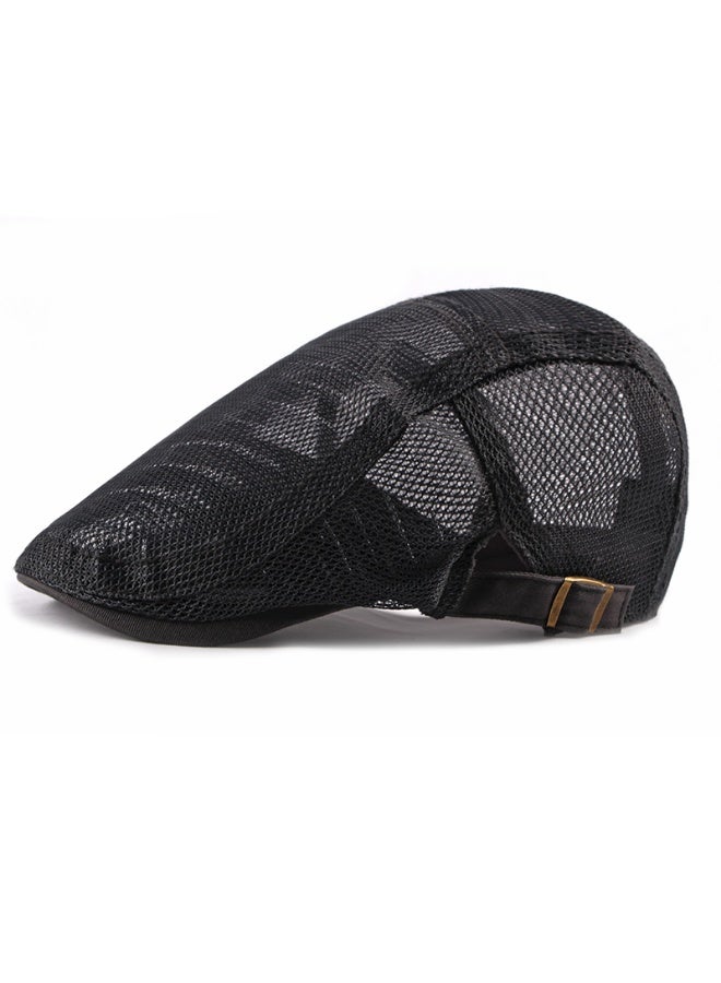 Men Breathable Adjustable Mesh Summer Hat Newsboy Beret Ivy Cap Cabbie Flat Cap  - Image 1