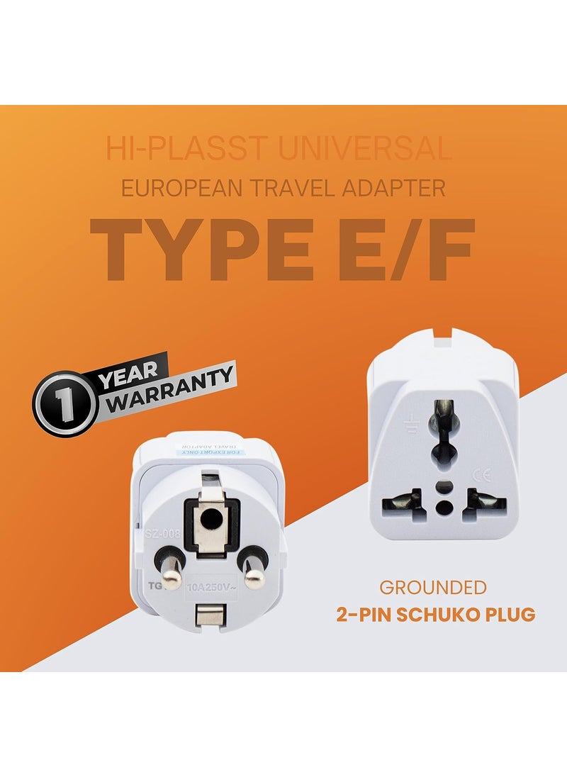HI PLASST PINS N PLUGS HiPLASST Germany Travel Adapter Plug Pack of 5Type EF India to Europe Universal Plug Adapter Schuko Converter Power Plug 2pin to 3pin Conversion Plug Germany France Europe Russia  - Image 3