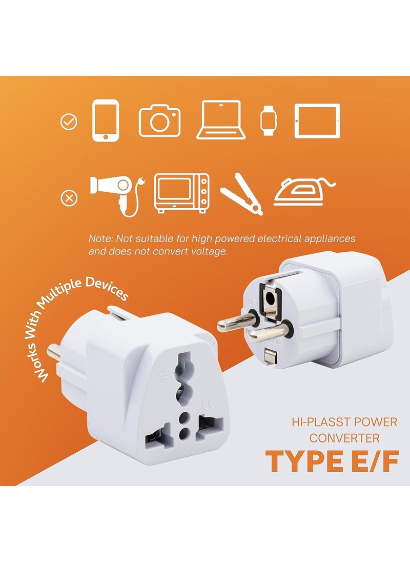 HI PLASST PINS N PLUGS HiPLASST Germany Travel Adapter Plug Pack of 5Type EF India to Europe Universal Plug Adapter Schuko Converter Power Plug 2pin to 3pin Conversion Plug Germany France Europe Russia  - Image 5