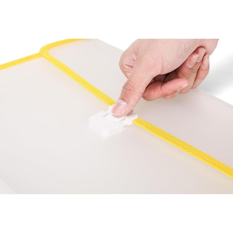 Neomate Expanding File Folder with Handle | 13-Pocket A4/FS Size Document and Certificate Organizer | Transparent Accordion Folder | Yellow - Image 4