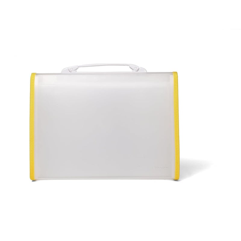Neomate Expanding File Folder with Handle | 13-Pocket A4/FS Size Document and Certificate Organizer | Transparent Accordion Folder | Yellow - Image 5