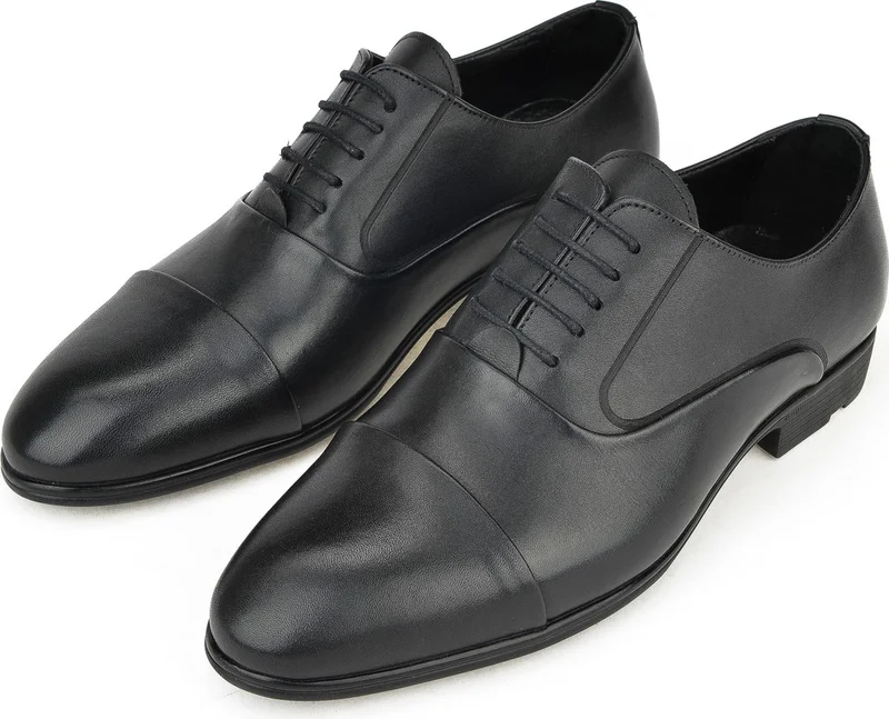 زيا , Men's Genuine Leather Small Size Shoes 141745Z41191 Black