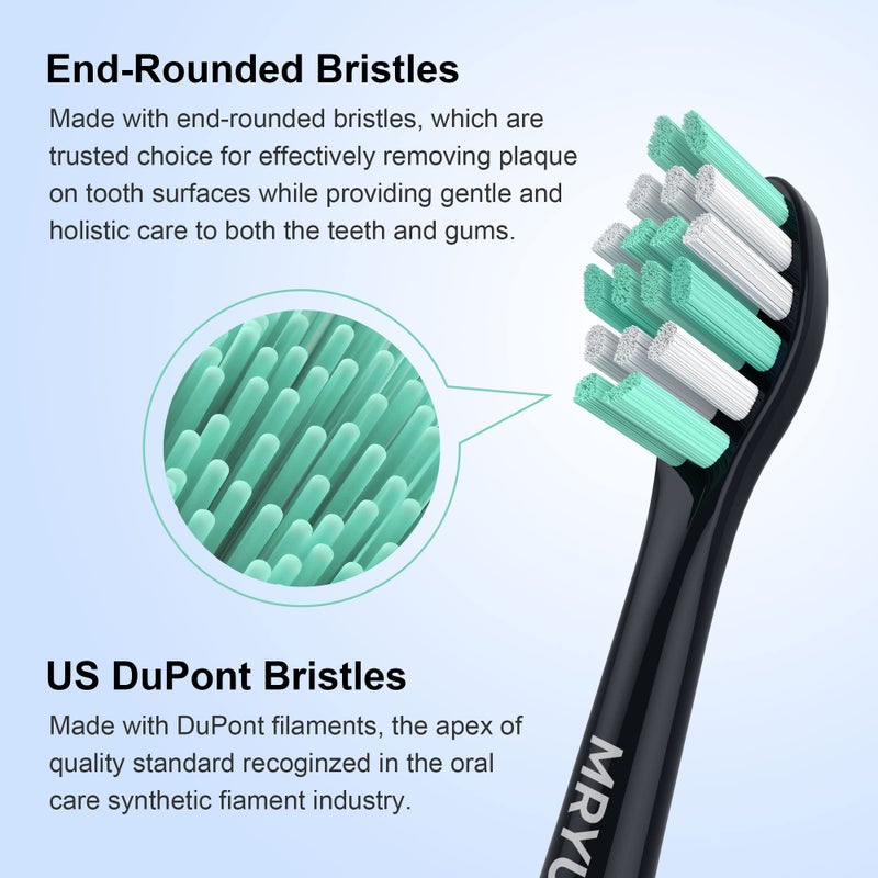 MRYUESG Replacement Heads Compatible with Philips Sonicare 10 Pack, Electric Tooth-Brush Head for Phillips, Black - Image 4