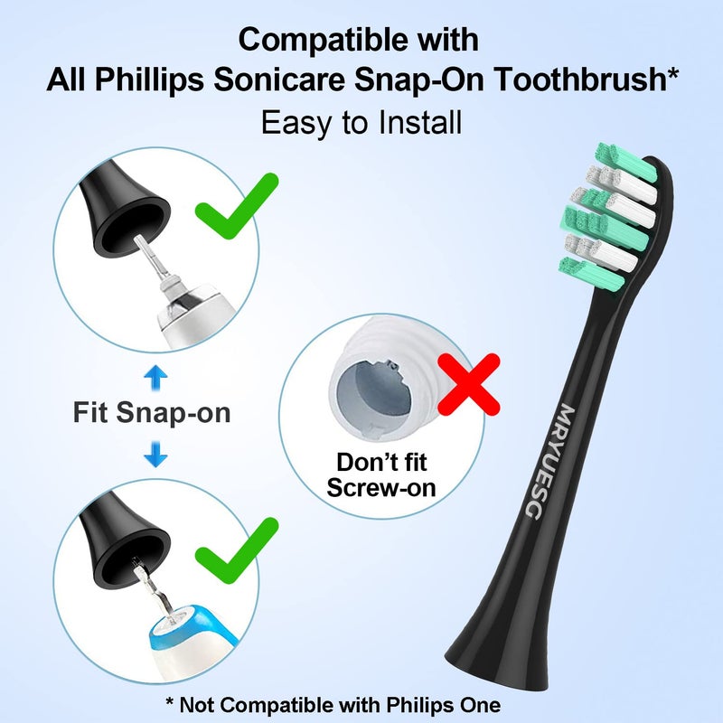 MRYUESG Replacement Heads Compatible with Philips Sonicare 10 Pack, Electric Tooth-Brush Head for Phillips, Black - Image 3