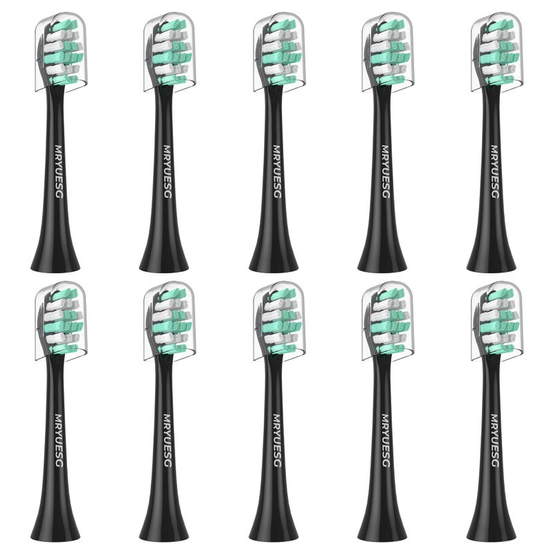 MRYUESG Replacement Heads Compatible with Philips Sonicare 10 Pack, Electric Tooth-Brush Head for Phillips, Black - Image 1