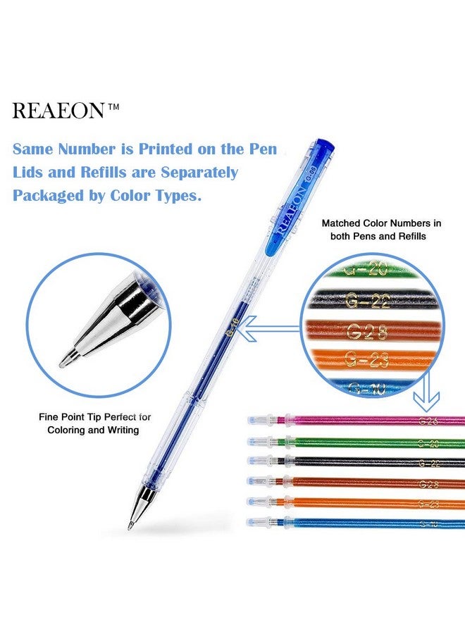 ريون مجموعة أقلام جل لامعة 200 قلم جل 100 قلم بالإضافة إلى 100 قلم نيون لامع لكتب التلوين والرسم والرسم على شكل رصاصة ومجلة تمييز - Image 3