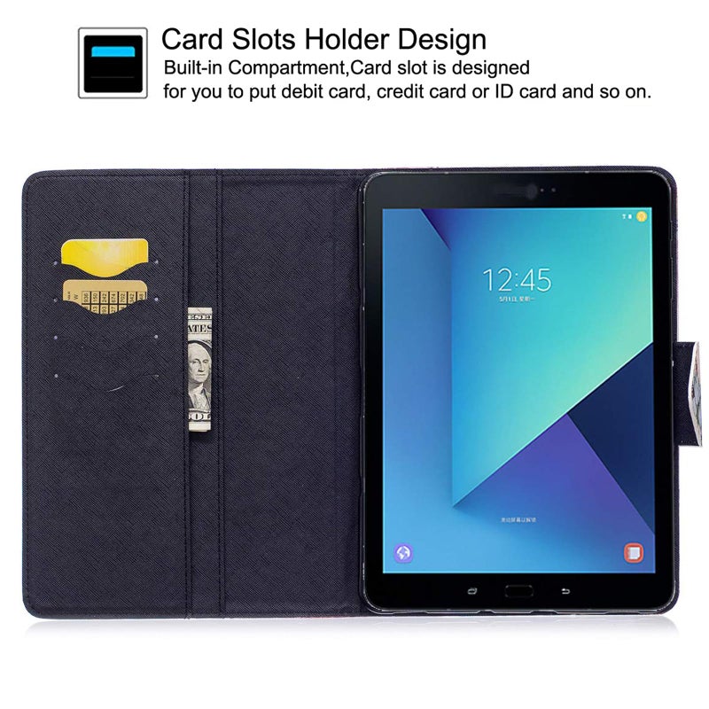 Newshine Galaxy Tab S3 9.7 Case - Newshine Colorful Premium PU Leather Smart Stand Cover with Magnetic Closure for Samsung Galaxy Tab S3 9.7'' SM-T820/T825 2017 Release (Auto Wake/Sleep), Peony - Image 2