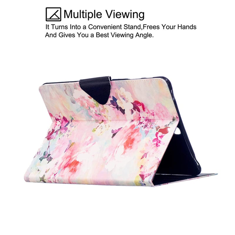 Newshine Galaxy Tab S3 9.7 Case - Newshine Colorful Premium PU Leather Smart Stand Cover with Magnetic Closure for Samsung Galaxy Tab S3 9.7'' SM-T820/T825 2017 Release (Auto Wake/Sleep), Peony - Image 4