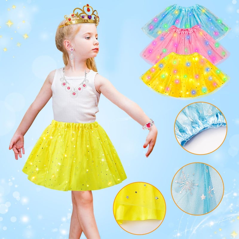 Meland Light Up Princess Dress Up - Dress Up Clothes for Girls with Skirts, Princess Purse & Light Up Play Shoes, Princess Toys Gift for Toddler Girls Age 3,4,5,6 Year Old for Birthday Christmas - Image 5