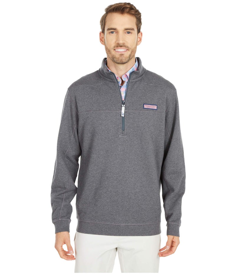 vineyard vines Men's Collegiate Shep Shirt Half Zip Pullover, Charcoal, X-Small