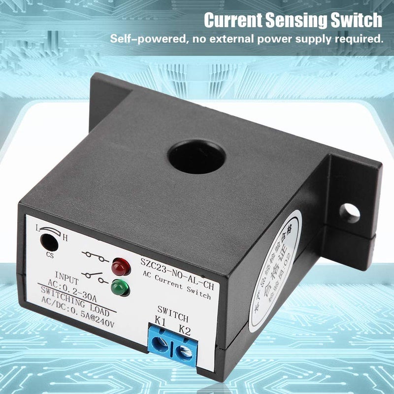 Heayzoki مفتاح استشعار التيار مفتوح عادة قابل للتعديل AC 0.2-30A SZC23-NO-AL- - Image 2