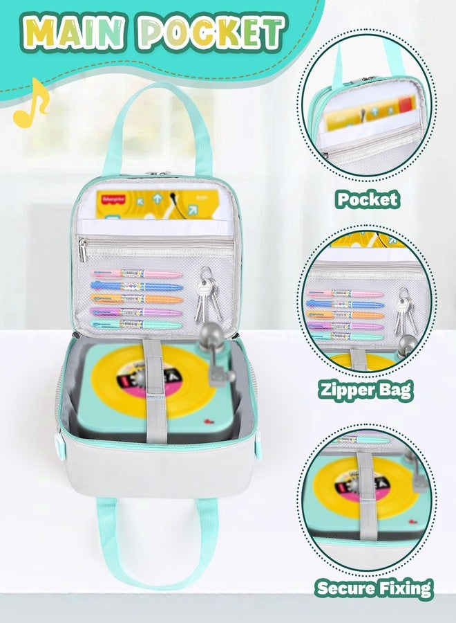 PLOZANO Record Bag Compatible with Fisher-Price Musical Toy Deluxe Rockin Record Player, Multipocket Kids Toy Storage Bag Turntable Carrying Case with Detachable Shoulder Strap(Bag only) - Image 5