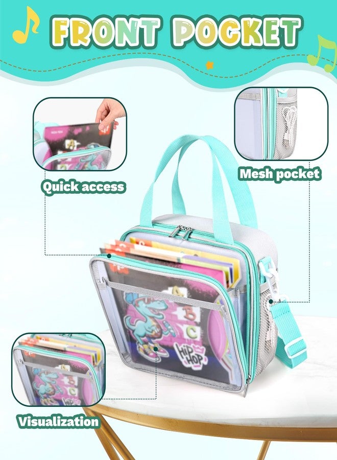 PLOZANO Record Bag Compatible with Fisher-Price Musical Toy Deluxe Rockin Record Player, Multipocket Kids Toy Storage Bag Turntable Carrying Case with Detachable Shoulder Strap(Bag only) - Image 3