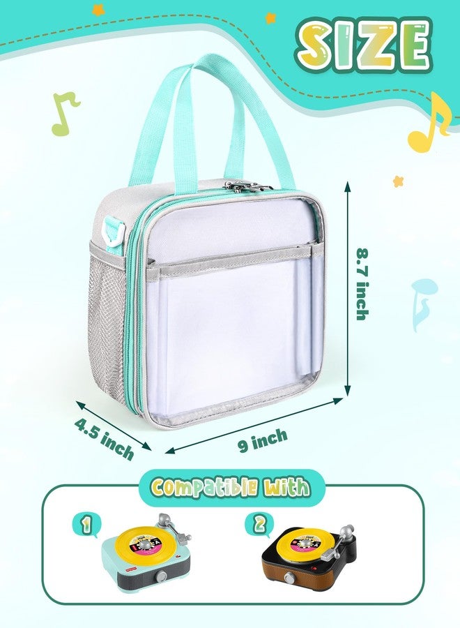 PLOZANO Record Bag Compatible with Fisher-Price Musical Toy Deluxe Rockin Record Player, Multipocket Kids Toy Storage Bag Turntable Carrying Case with Detachable Shoulder Strap(Bag only) - Image 4