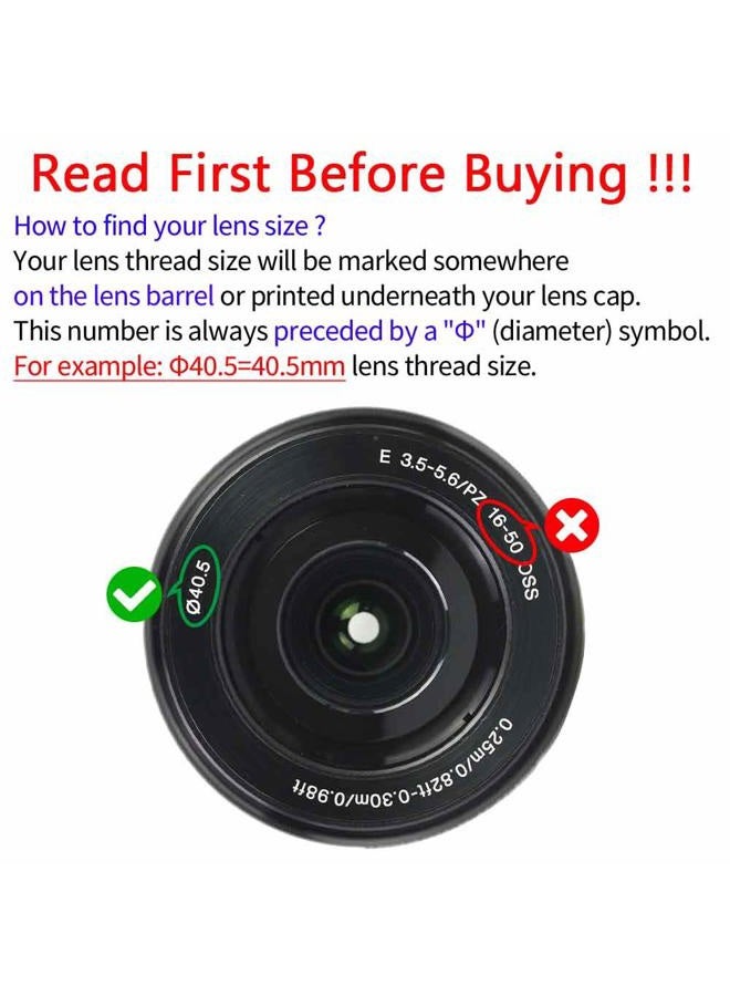 ULBTER 40.5mm Lens Cap Cover for Sony E-Mount 16-50mm F3.5-5.6 Lens for Sony a6600 a6500 a6400 a6300 s6100 a6000 a5100 a5000 with Keeper, Lens Cap & Lens Cover Leash -2 Pack - Image 2