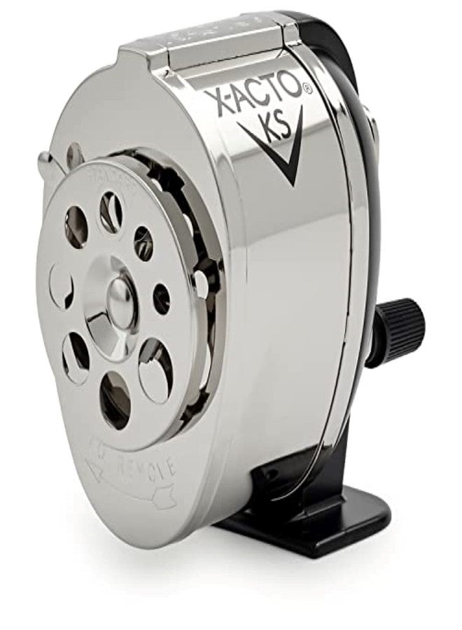 X-ACTO KS Manual Pencil Sharpener, Mountable, Metal, 1 Count - Classroom, Teacher Supplies, Adjustable for 8 Pencil Sizes - Image 1