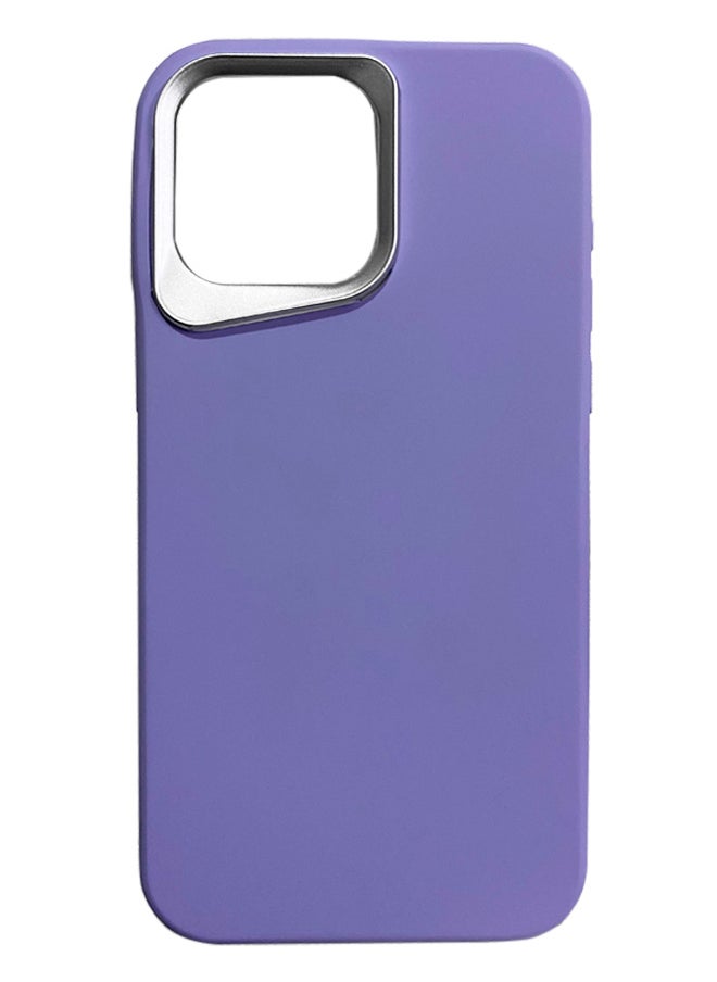 Generic - Silicone Mobile Phone Case for iPhone 14 Pro Max, Luxury Soft Silicone Protection Back Cover with Metal Camera Frame to Protect Camera from Shocks and Scratches for iPhone 14 Pro Max - Purple - Image 1