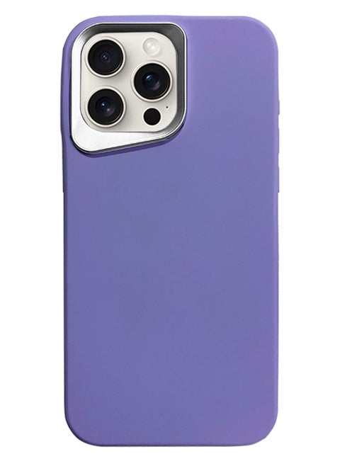 Silicone Mobile Phone Case for iPhone 14 Pro Max, Luxury Soft Silicone Protection Back Cover with Metal Camera Frame to Protect Camera from Shocks and Scratches for iPhone 14 Pro Max - Purple