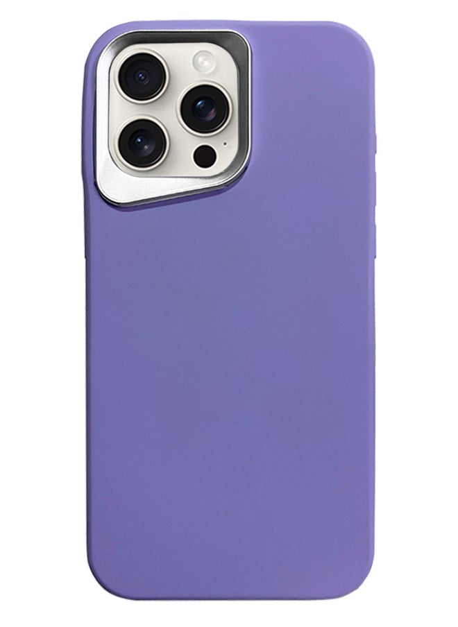 Generic - Silicone Mobile Phone Case for iPhone 14 Pro Max, Luxury Soft Silicone Protection Back Cover with Metal Camera Frame to Protect Camera from Shocks and Scratches for iPhone 14 Pro Max - Purple - Image 1