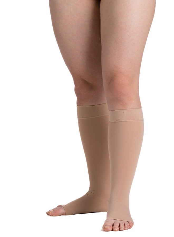 EvoNation Men & Women Knee-High Open Toe 20-30 mmHg Graduated Compression Opaque Socks - Firm Pressure Compression Garment - Image 2