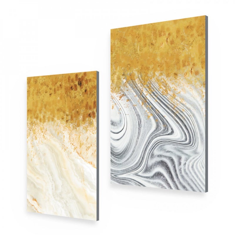 ماركتنا لوحة قماشية ثنائية بتصميم مودرن بمقاس اجمالي 100×70 سم - Image 2