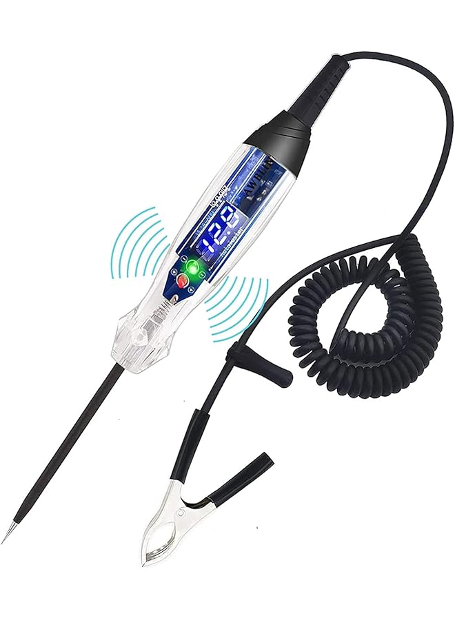 Automotive Test Light With 102'' Wire, Dc 4-60V Smart Digital Voltage Tester With Lcd Backlight Display, Car Truck Vehicle Circuits Low Voltage Tester Probe, Digital Circuit Tester With Flashlight - Image 1