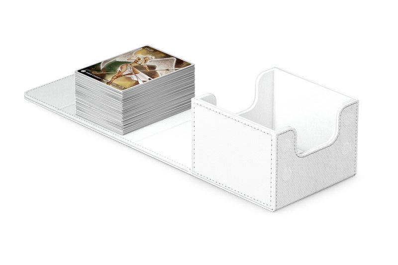 Ultimate Guard Sidewinder 133 Deck Box for 133 DoubleSleeved TCG Cards White Magnetic Closure Microfiber Inner Lining for Secure Storage