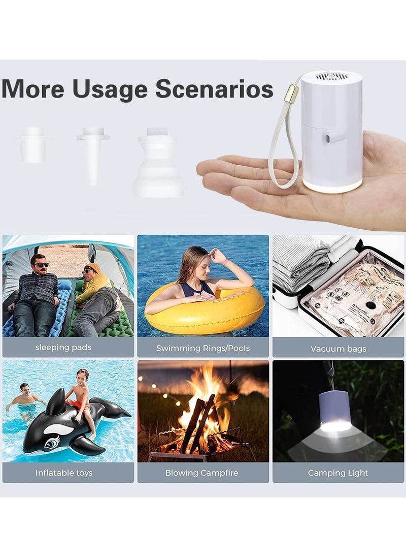 Mini Portable Air Pump, Mini Electric Air Pump for Inflatables 1400mAh Battery USB Rechargeable Air Pump with 410LM LED Light, Quick Inflate for Camping Battery Pool Float Pump - pzsku/Z2771977A708CFA36E4B5Z/45/_/1726987434/f05fc508-f983-4638-9153-1af70dd57349