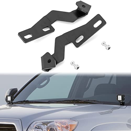 WeiSen Hood Hinge Mounting Brackets, Left & Right Side Ditch Light Mount Bracket for Auxiliary Off Road Work Light Pods Compatible with Toyota 4Runner 4th Gen 2003-2009 - Image 1