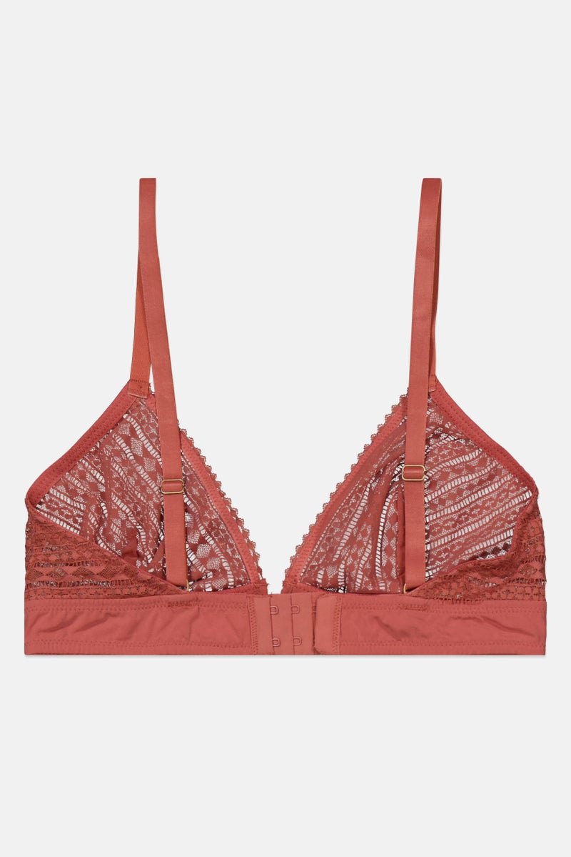 Etam Women Textured Non Padded Bra, Mauve  - Image 2