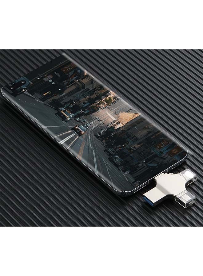 محرك أقراص فلاش USB سعة 128 جيجابايت متعدد الوظائف 4 في 1 متوافق مع iPhone/iPad/Android/PC محرك أقراص USB محمول عالي السرعة للتخزين الخارجي USB A USB C Micro USB  iPhone Connector - Image 5