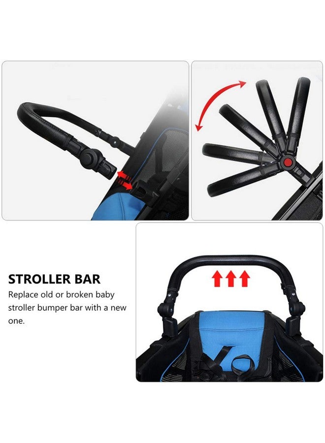 Toddmomy Baby Stroller Armrest Black Pu Leather Bumper Universal Handle Detachable Stroller Rod Replacement Stroller Bumper - Image 3