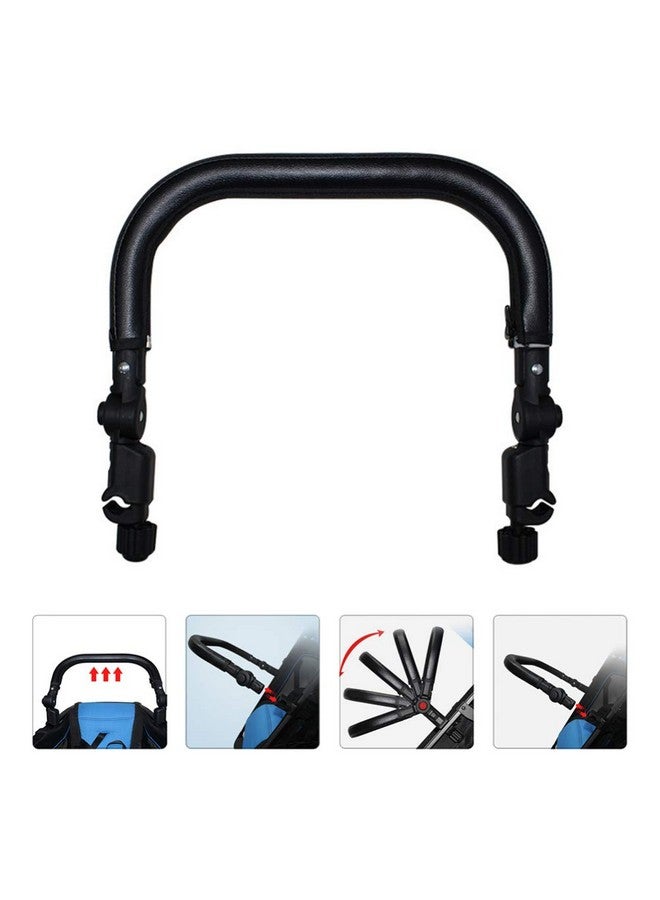 Toddmomy Baby Stroller Armrest Black Pu Leather Bumper Universal Handle Detachable Stroller Rod Replacement Stroller Bumper - Image 5