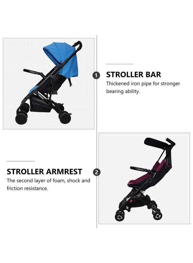 Toddmomy Baby Stroller Armrest Black Pu Leather Bumper Universal Handle Detachable Stroller Rod Replacement Stroller Bumper - Image 4
