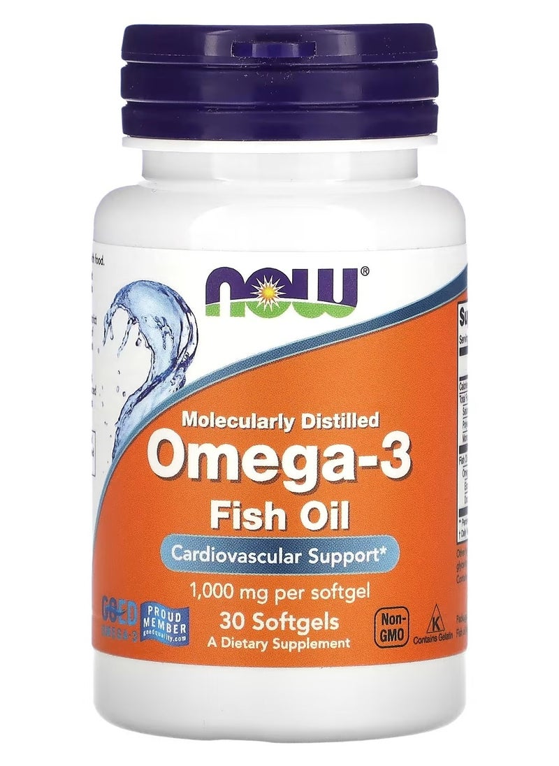 now - Omega-3 Fish Oil 1000 mg - 30 Softgels - Image 1
