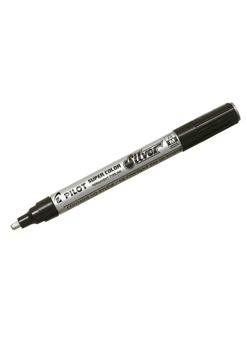 بايلوت سوبر كولور سيلفر قلم تحديد دائم متوسط
