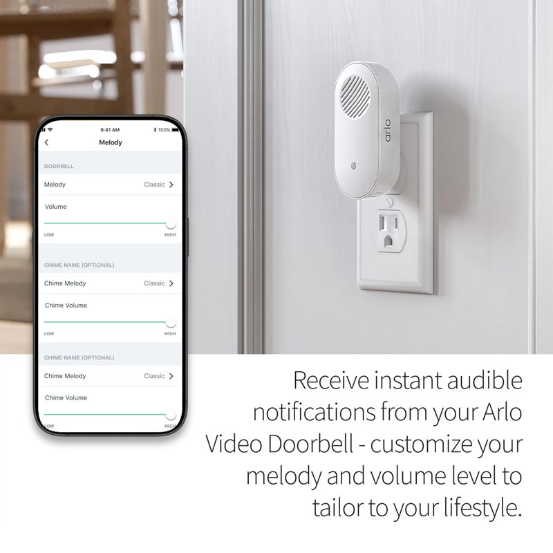 Arlo Chime 2, Built-in Siren, Audible Alerts, Customizable Melodies, Wi-Fi Connected, Compatible with: Wired/Wireless Doorbell Camera, Security Cameras,Smart Home Devices(Does not Work: Pro, Ultra) - Image 5