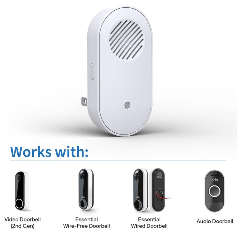 Arlo Chime 2, Built-in Siren, Audible Alerts, Customizable Melodies, Wi-Fi Connected, Compatible with: Wired/Wireless Doorbell Camera, Security Cameras,Smart Home Devices(Does not Work: Pro, Ultra) - Image 2