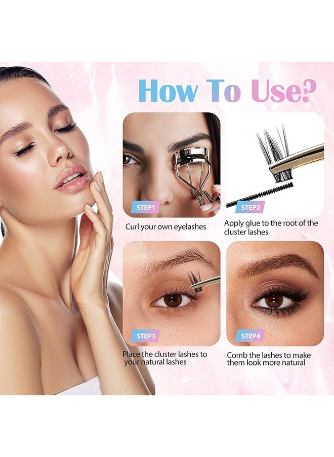 HS - 120PCS Individual Lashes Curl, 8-10-12MM Mixed Length Natural Lashes Clusters, Faux Mink Individual Cluster Eyelashes False Eyelashes, Eyelash Extension Individual Eyelashes - Image 1