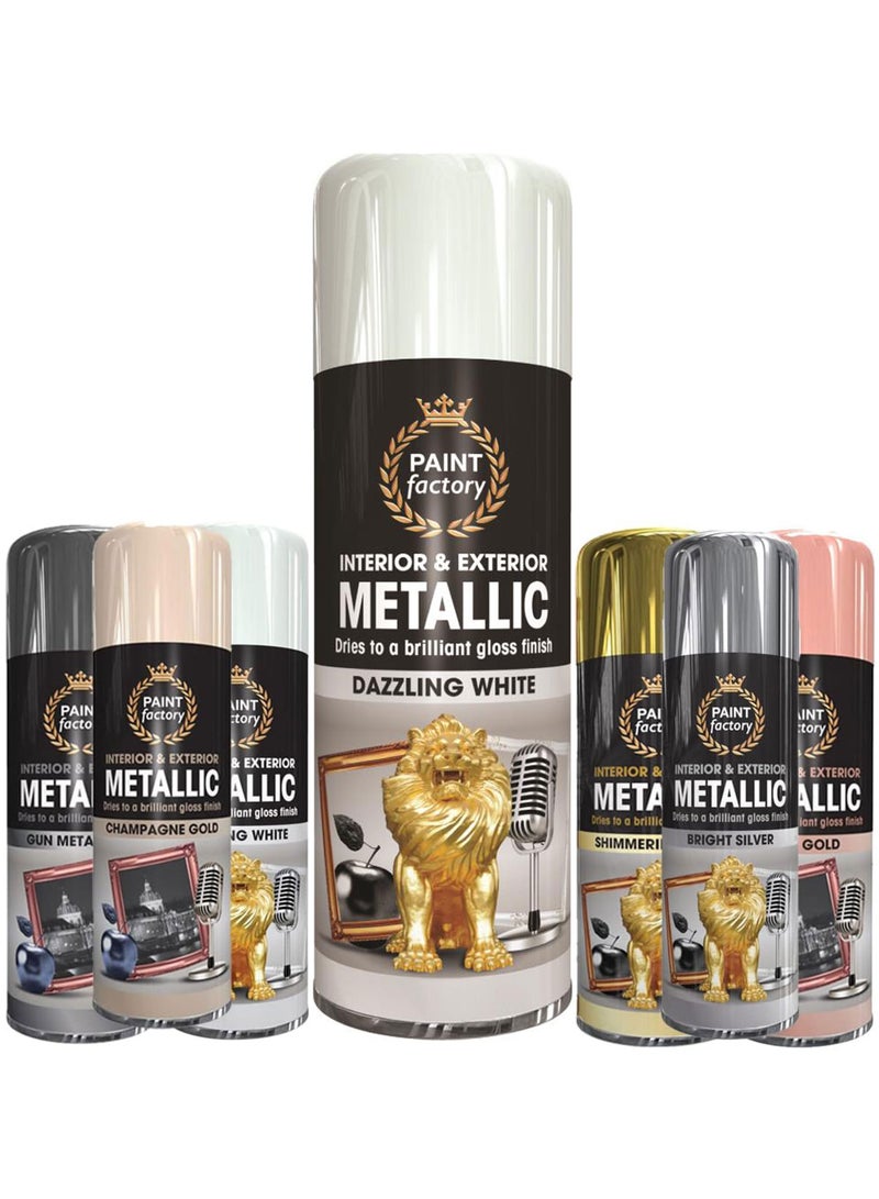 مصنع الطلاء دهان بخاخ معدني أبيض من باينت فاكتوري ٤٠٠مل - يجف بسرعة عالي الأداء، مناسب للاستخدام الداخلي والخارجي، للاستعمال على المعدن والبلاستيك والخشب. - Image 2