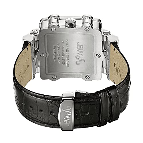 JBW Men's Luxury Phantom 1.00 ctw Diamond Chronograph Wrist Watch with Leather Band - Image 4