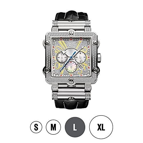 JBW Men's Luxury Phantom 1.00 ctw Diamond Chronograph Wrist Watch with Leather Band - Image 3
