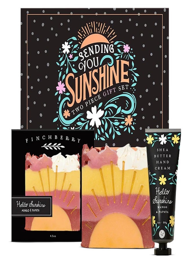FinchBerry Sending You Sunshine Gift Set - Get Well Soon Gifts for Women - Perfect for Mom, Sister, Wife, Girlfriend, Daughter, Friends & Family - 2-Piece Set with Bar Soap (4.5oz) & Hand Cream (1oz) - Image 1
