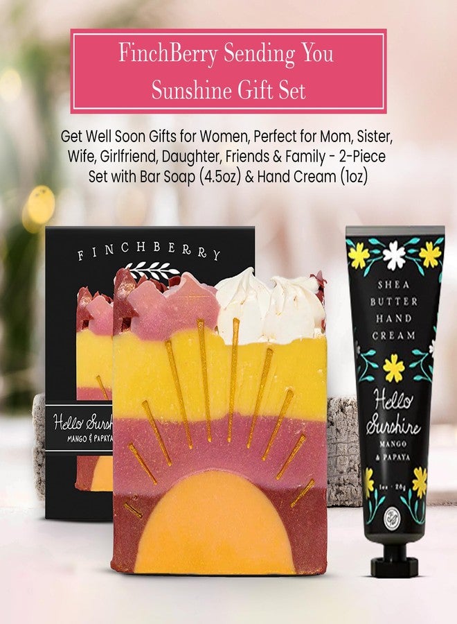 FinchBerry Sending You Sunshine Gift Set - Get Well Soon Gifts for Women - Perfect for Mom, Sister, Wife, Girlfriend, Daughter, Friends & Family - 2-Piece Set with Bar Soap (4.5oz) & Hand Cream (1oz) - Image 3