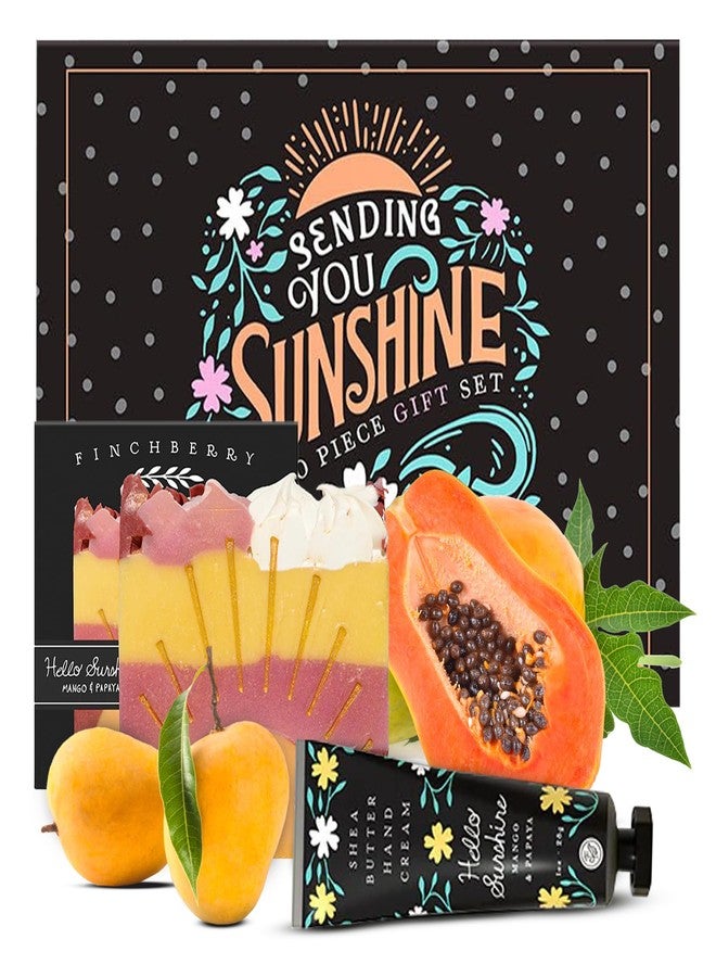 FinchBerry Sending You Sunshine Gift Set - Get Well Soon Gifts for Women - Perfect for Mom, Sister, Wife, Girlfriend, Daughter, Friends & Family - 2-Piece Set with Bar Soap (4.5oz) & Hand Cream (1oz) - Image 2