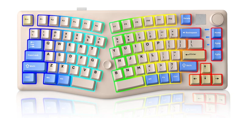 LEOBOG A75 Alice Keyboard TriMode Bluetooth24GUSBC Ergonomic Cute Creamy Keyboard with RGB Backlit Functional Knob Joystick 75 Layout HotSwap Gasket Custom Keyboards for Win Mac PC GamerBlue - Image 2