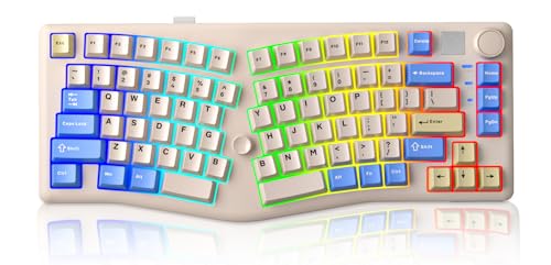 LEOBOG A75 Alice Keyboard TriMode Bluetooth24GUSBC Ergonomic Cute Creamy Keyboard with RGB Backlit Functional Knob Joystick 75 Layout HotSwap Gasket Custom Keyboards for Win Mac PC GamerBlue - Image 1