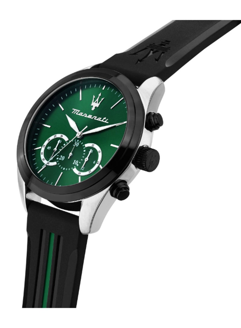 Maserati Men's Green Sunray Dial Black Green Plastic Watch - 45 MM - R8871612043 - Image 5